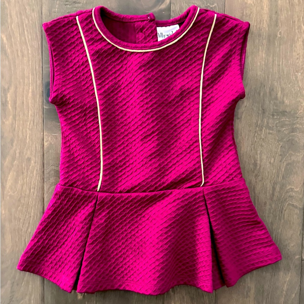 Burgundy and Gold Dress with Gold Buttons Down Back